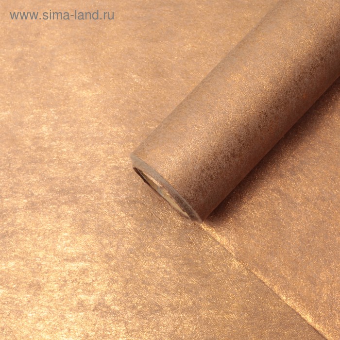 Фетр ламинированный металлизированный, коричневый, 0,5 х 5 м - Фото 1