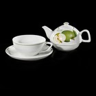 Набор для чая "Зелёное яблоко", 3 предмета: чайник 450 мл, чашка 250 мл, блюдце - Фото 2