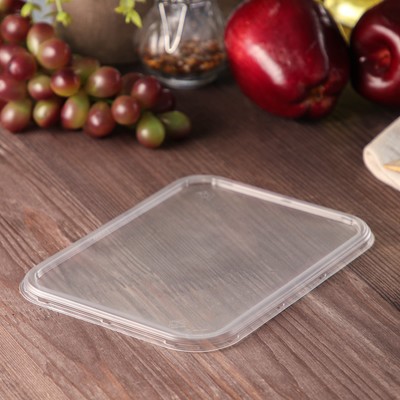 Крышка для контейнера одноразовая «Юпласт», пластик,18.6×13.2×4.8 см, прозрачная