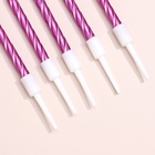 Свечи в торт «Спираль», 10 шт., средние, 5 см, фиолетовый металлик - Фото 4