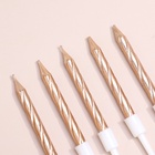 Свечи в торт «Спираль», 10 шт., средние, 5 см, шампань - Фото 3