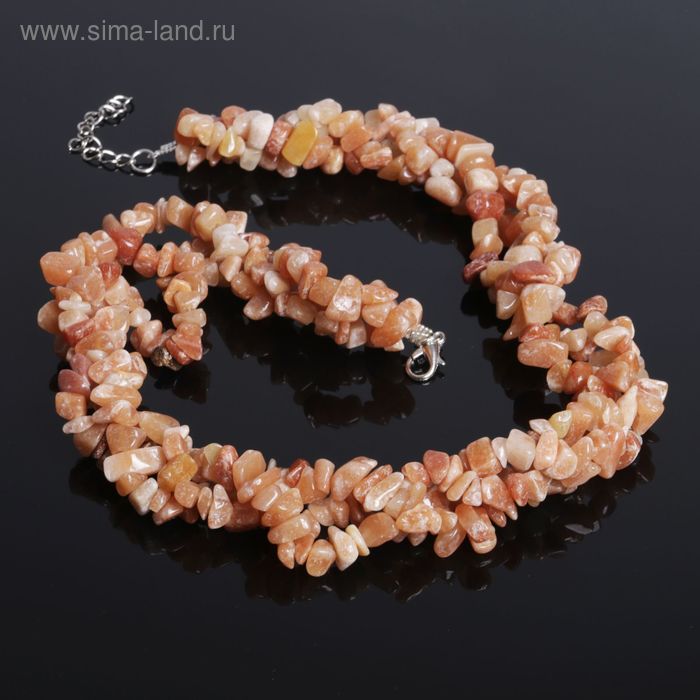 Бусы 3 ряда, крошка «Сердолик», 50см - Фото 1