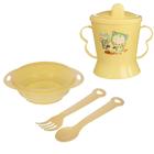 Набор детской посуды, 4 предмета: миска, ложка, вилка, поильник с твёрдым носиком 200 мл, цвета МИКС - Фото 13