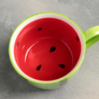 Кружка керамическая «Арбуз», 450 мл, цвет красный и зелёный - Фото 2