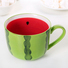 Кружка керамическая «Арбуз», 450 мл, цвет красный и зелёный - Фото 4