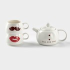 Набор чайный «Чай для двоих», 3 предмета: чайник 400 мл, 2 чашки 200 мл, керамика - Фото 1