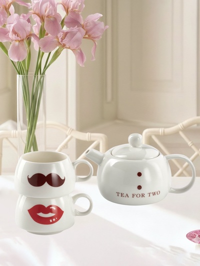 Набор чайный «Чай для двоих», 3 предмета: чайник 400 мл, 2 чашки 200 мл, керамика