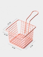 Корзинка для картофеля фри Доляна «Роял», крупная сетка, розовое золото, форма ручки МИКС - Фото 2