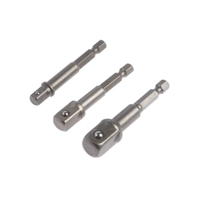 Набор адаптеров для торцевых головок ТУНДРА, сталь CrV, 1/2×75, 3/8 и 1/4" × 65 мм, 3 шт.