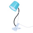 Лампа на прищепке 5xLED "Абажур" USB голубой 6,7x7,7x36 см - Фото 1