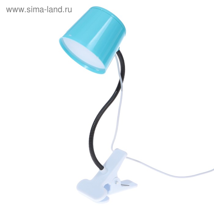 Лампа на прищепке 5xLED "Абажур" USB голубой 6,7x7,7x36 см - Фото 1