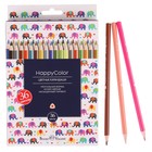 Карандаши 36 цветов BrunoVisconti HAPPYCOLOR, микс из 6 видов - Фото 3