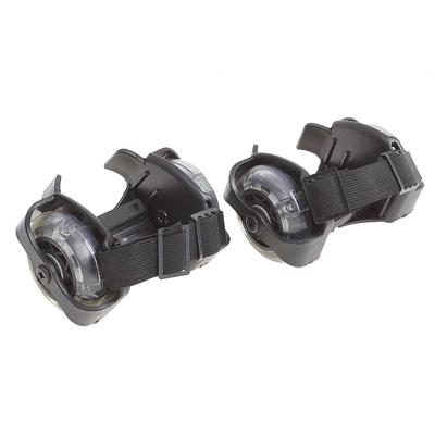 Ролики для обуви раздвижные ONLITOP, светящиеся колёса, PVC 70 мм, ширина 6-10 см, до 70 кг, чёрные