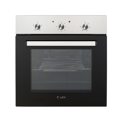 Духовой шкаф Lex EDM 041 IX, электрический, 62 л, класс А, чёрный/серебристый