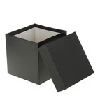Набор коробок 5в1 "Чёрная ребристая", с тиснением, 22,5 х 22,5 х 22,5 - 9,5 х 9,5 х 9,5 см - Фото 2