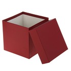 Набор коробок 5в1 "Бордовая ребристая", с тиснением, 22,5 х 22,5 х 22,5 - 9,5 х 9,5 х 9,5 см - Фото 2