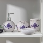 Набор аксессуаров для ванной комнаты Доляна «Фиолет», 4 предмета (дозатор 450 мл, мыльница, 2 стакана), цвет фиолетовый - Фото 1