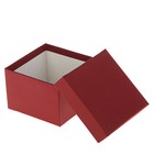 Набор коробок 5в1 "Бордовая ребристая", с тиснением, 12 х 12 х 9 - 6 х 6 х 3 см - Фото 2