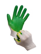 Перчатки садовые, хб, вязка 13 класс, размер 9, двойной латексный облив, зелёные - Фото 6