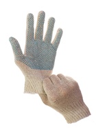 Перчатки рабочие, хб, вязка 7 класс, 3 нити, размер 9, с ПВХ точками, белые - Фото 11