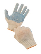 Перчатки рабочие, хб, вязка 7 класс, 3 нити, размер 9, с ПВХ точками, белые - Фото 16