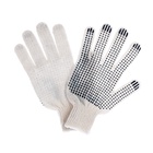 Перчатки рабочие, хб, вязка 7 класс, 3 нити, размер 9, с ПВХ точками, белые - Фото 8