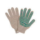 Перчатки, х/б, вязка 7 класс, 4 нити, размер 9, с ПВХ точками, белые, Greengo - фото 318071442