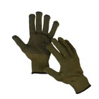 Перчатки, х/б, вязка 10 класс, 5 нитей, 3-слойные, размер 10, с ПВХ протектором, зелёные, «Олива» - фото 8666000