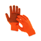 Перчатки, х/б, вязка 7 класс, 5 нитей, 3-слойные, размер 10, с ПВХ протектором, оранжевые - фото 8666005