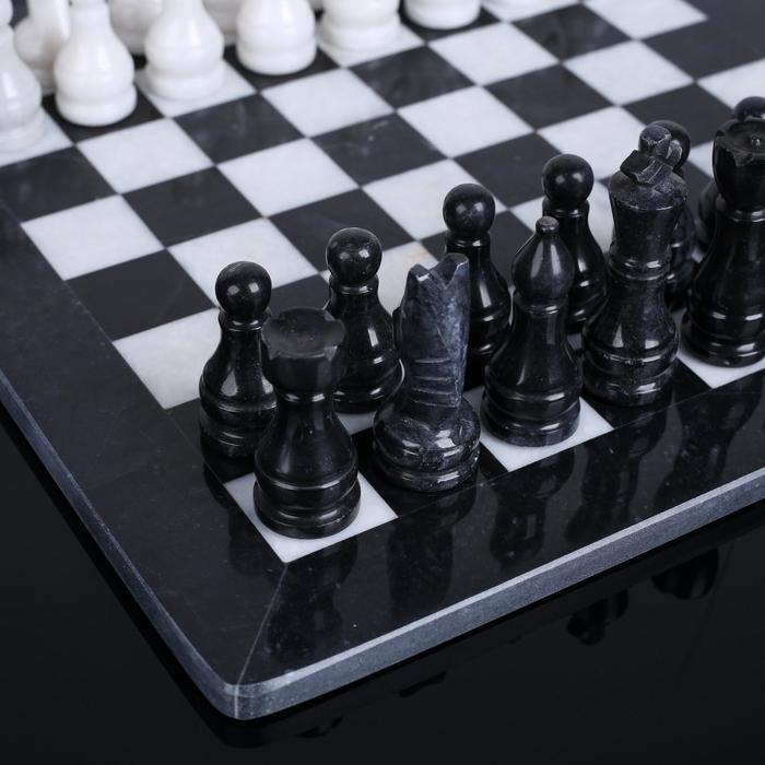 Шахматы «Элит»,темная  доска 30х30 см, оникс - фото 1905468733