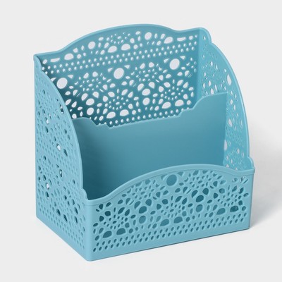 Подставка - органайзер для канцелярии, 2 ячейки, 13.3×8.3×13.2 см, МИКС