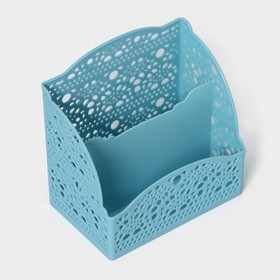 Подставка - органайзер для канцелярии, 2 ячейки, 13,3×8,3×13,2 см, цвет МИКС