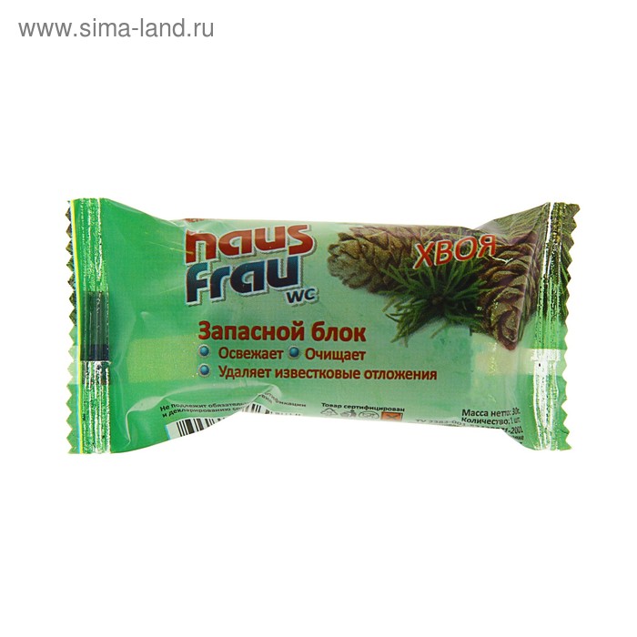 Чистящее средство для унитазов Haus Frau «Хвоя», запасной блок, 1 шт. - Фото 1