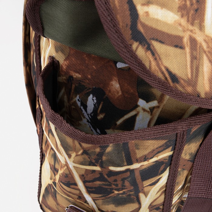 Рюкзак туристический, 55 л, отдел на шнурке, 4 наружных кармана, цвет коричневый/камуфляж - фото 1912128822