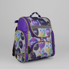 Рюкзак школьный, отдел на молнии, 3 наружных кармана, цвет сиреневый - Фото 1
