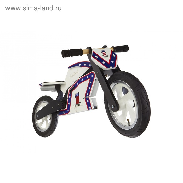 Беговел 12" Kiddimoto Heroes деревянный, с автографом Evel Knievel - Фото 1