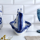 Блюдо фарфор «Орешница. Белочка», 23.5×16 см, гжель - Фото 4