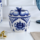 Солонка с крышкой «Тыква», 0.6 л, 11.5×12 см, фарфор гжель - Фото 1