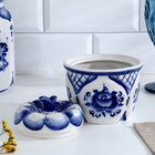 Солонка с крышкой «Тыква», 0.6 л, 11.5×12 см, фарфор гжель - Фото 2