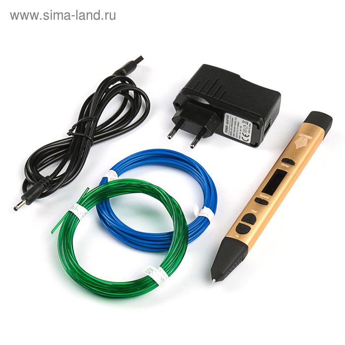 3D ручка SPIDER PEN PRO, ABS, PLA и UNID Pro, цвет: белое золото (+ 2 цвета пластика) - Фото 1