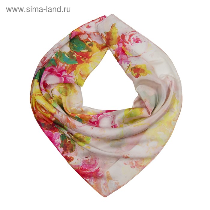 Платок текстильный HS1848_6 цвет розовый, размер 90х90 - Фото 1
