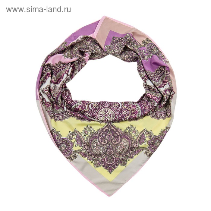 Платок текстильный HS1850_3 цвет розовый, размер 100х100 - Фото 1