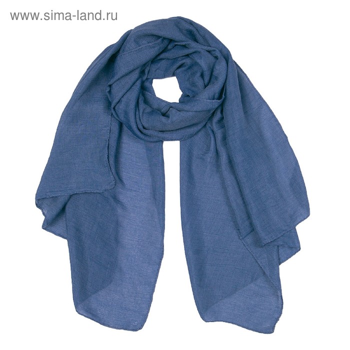 Палантин текстильный PCB105_19 цвет синий, размер 70х180 - Фото 1