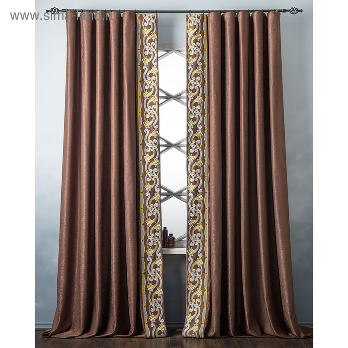 Комплект штор «Валери», размер 200 х 270 см, коричневый - Фото 1