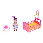 Кукла-малышка в кроватке с аксессуарами, МИКС - Фото 1