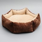 Лежанка шестиугольная, 52 х 50 х 15 см, микровельвет, микс - Фото 2