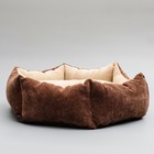 Лежанка шестиугольная, 52 х 50 х 15 см, микровельвет, микс - Фото 4