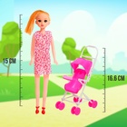 Кукла-модель «Мама с дочкой» с коляской, МИКС - фото 3654158