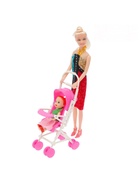 Кукла-модель «Мама с дочкой» с коляской, МИКС 462639