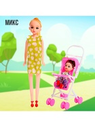 Кукла-модель «Мама с дочкой» с коляской, МИКС - Фото 6